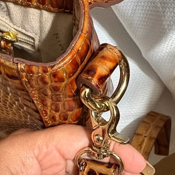 Brahmin Brown Crocodile Embossed Crossbody Bag - Picture 10 of 16